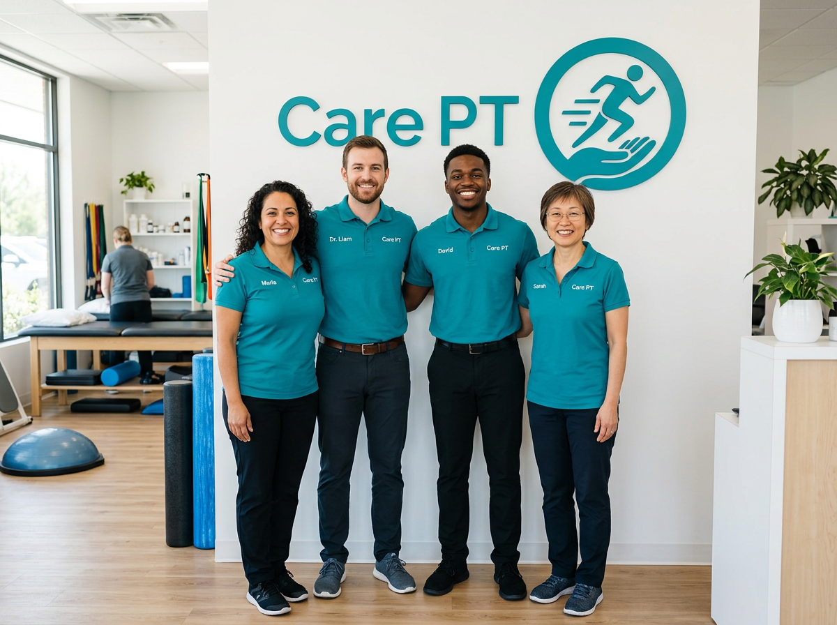 The Care Physical Therapy team standing together in the clinic